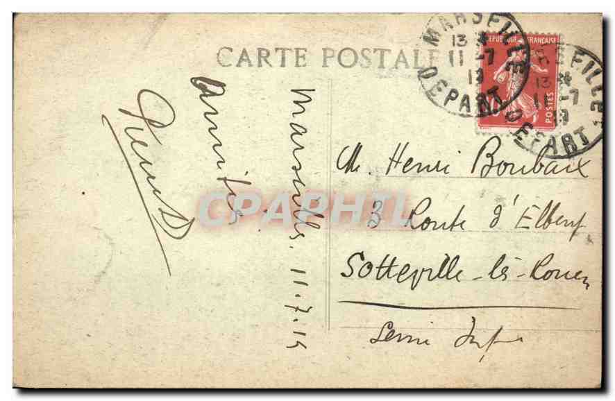 CPA Marseille chateau d'If  — Rückseite