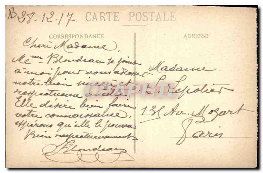 CPA Marseille Notre Dame de la Garde  — Rückseite
