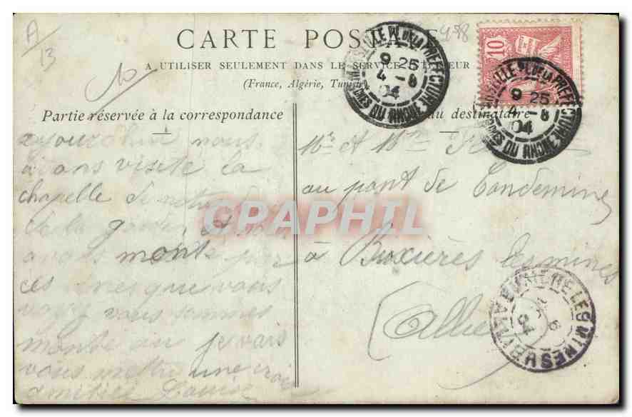 CPA Marseille Ascenseur de Notre Dame de la Garde  — Rückseite