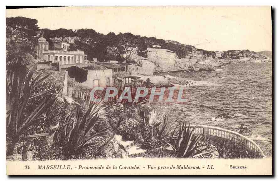 CPA Marseille Promenade de la Corniche vue prise de Maldorme 