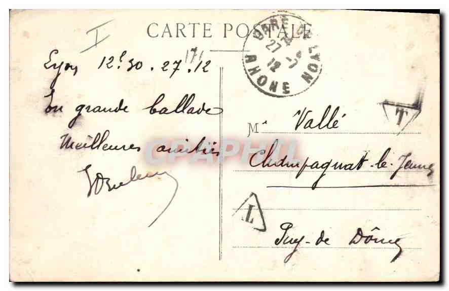 CPA Lyon place et rue de la Republique  — Verso