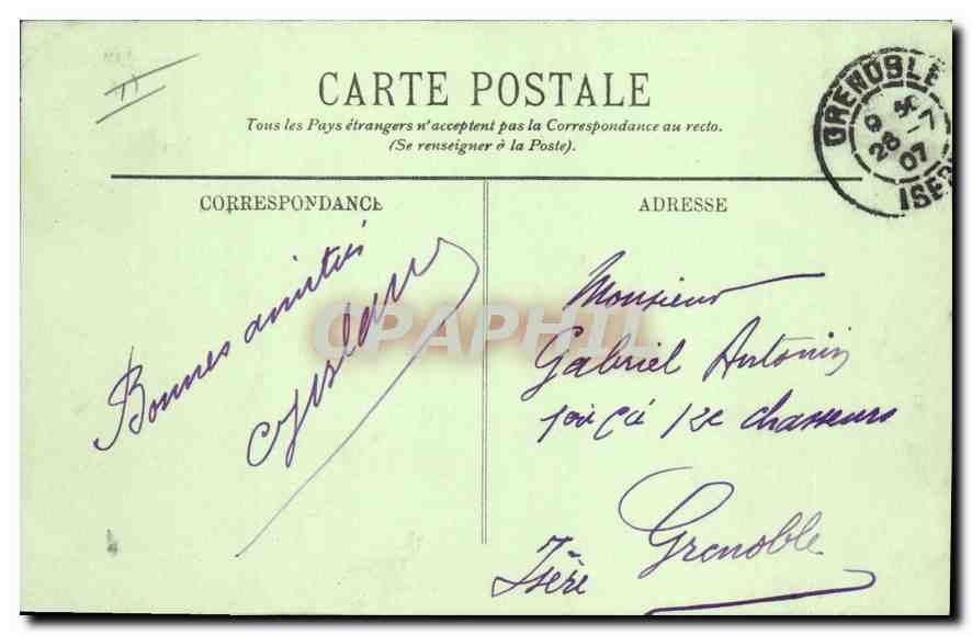 CPA Lyon une Revue des Troupes sur la place Bellecour Militaria — Verso