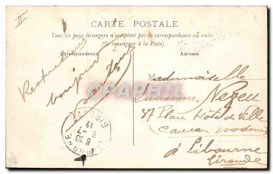 CPA Lyon place Bellecour  — Verso