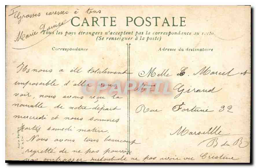CPA Lyon la place Bellecour  — Verso