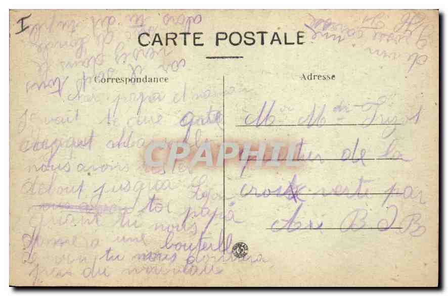 CPA Lyon Place Bellecour rue de l'hotel de Ville et rue de la Republique  — Verso