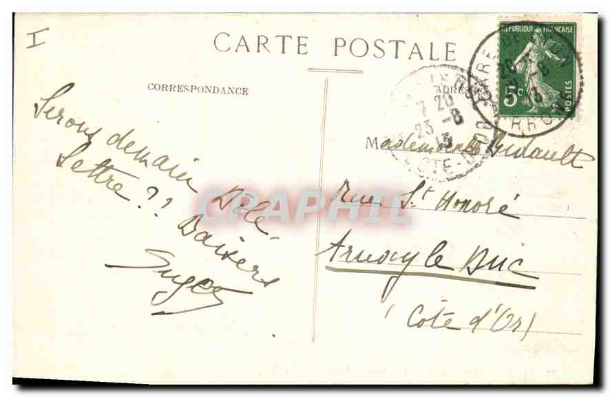 CPA Lyon place Bellecour et Coteau de Fourviere  — Verso