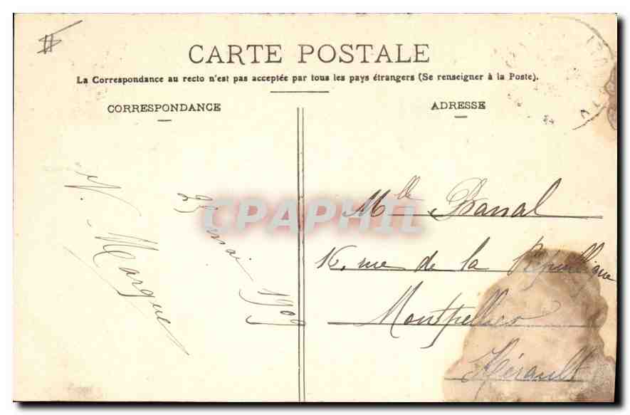 CPA Lyon place Bellecour  — Verso