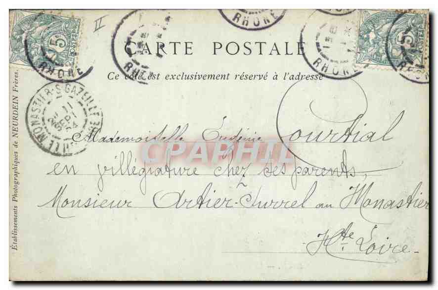 CPA Lyon la place Bellecour  — Verso