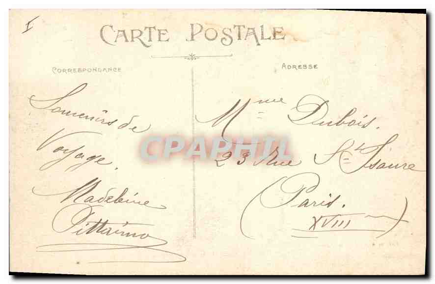 CPA Lyon place Bellecour et Coteau de Fourviere  — Verso