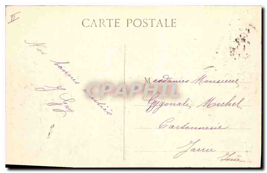 CPA Lyon place Bellecour et l'eglise de la Charite  — Verso