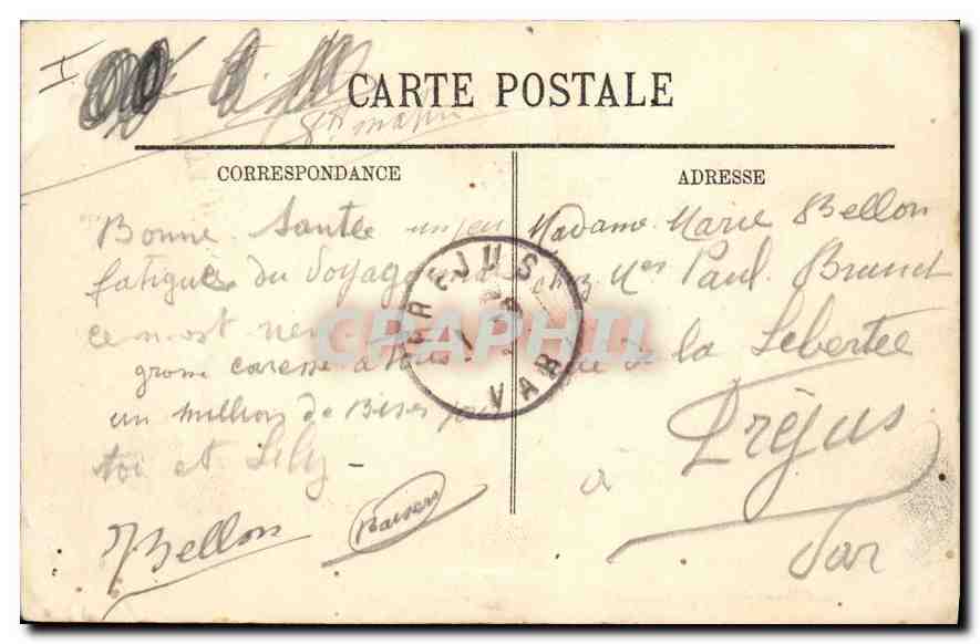 CPA Lyon Place Sathanay et le monument du Sergent Blandan  — Verso