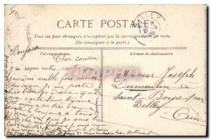 CPA Lyon La Place Tholozun  — Verso