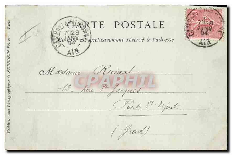 CPA Lyon La Bourse et la Rue de la Republique  — Verso