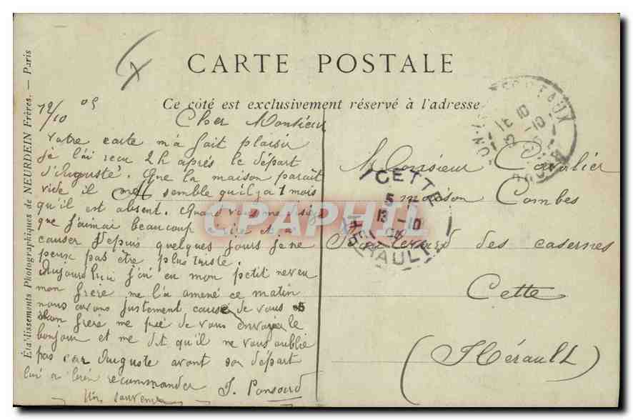 CPA Lyon La Statue d'Ampere  — Verso