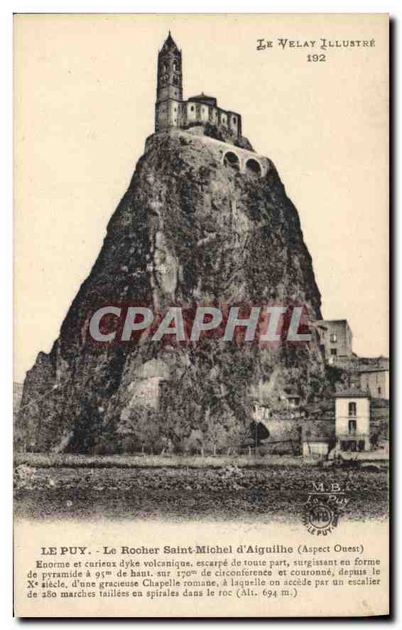 CPA Le Puy Haute Loire Le Rocher Saint Michel d'Aiguilhe aspect ouest 