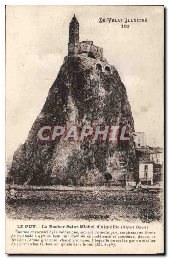 CPA Le Puy Haute Loire Le Rocher Saint Michel d'Aiguilhe aspect ouest 