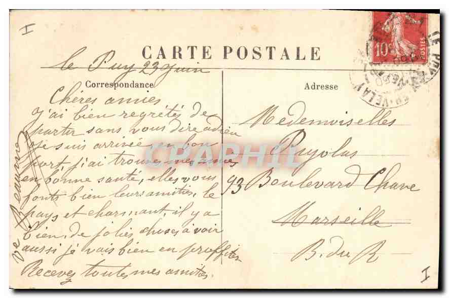 Le Puy - Le Rocher Saint-Michel d'Aiguilhe (Aspect Ouest) — Édition Badiou-Amant, série 'Le Velay Illustré' n°192 — Back