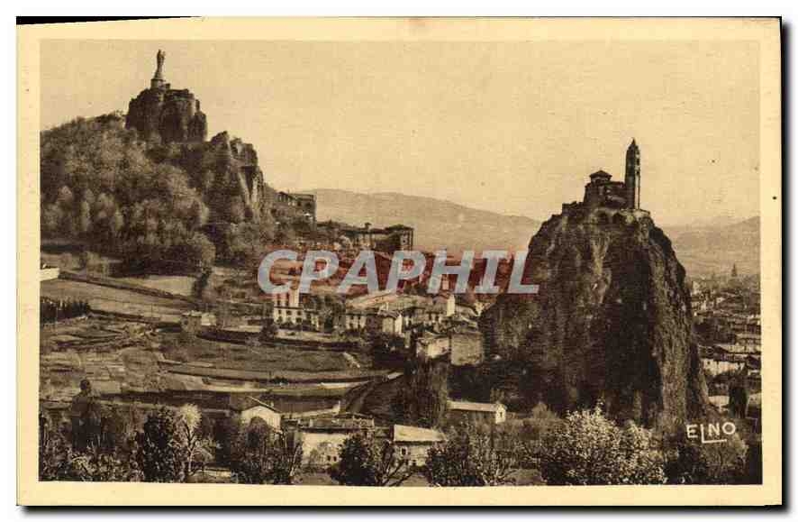 CPA Le Puy en Velay Hte Loire Les Rochers Corneille N D de France et St Michel d'Aiguithe 