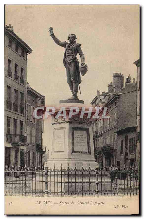 CPA Le Puy Statue du General Lafayette 