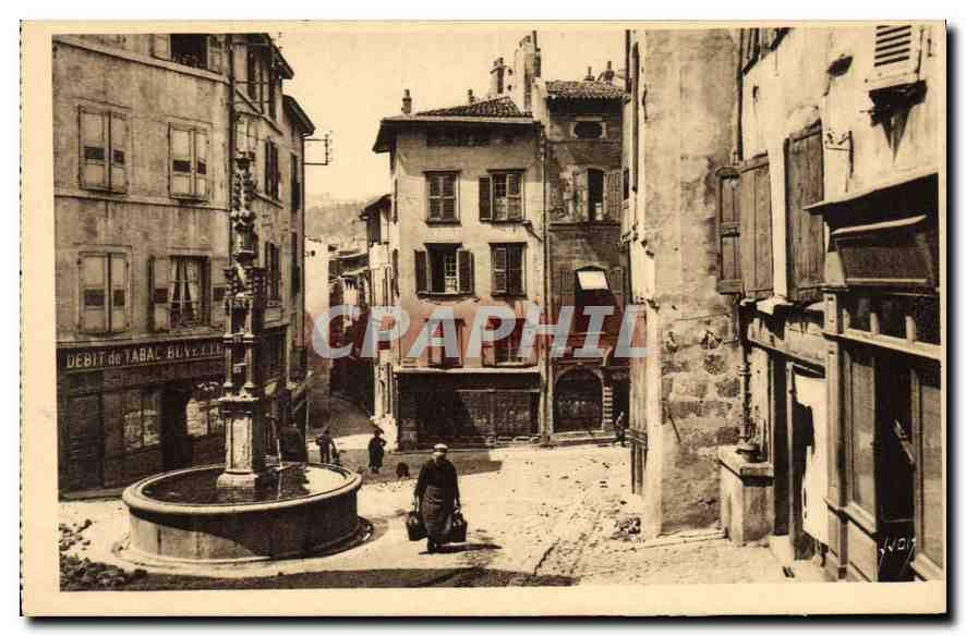 CPA Le Puy Houte Loire Rue des Tables et Jolie Fontaine 
