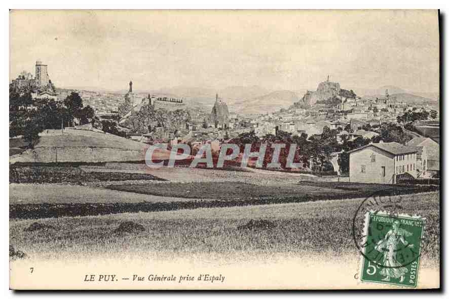 Le Puy — Vue Générale prise d'Espaly — C. P. A. P. H. I. L.