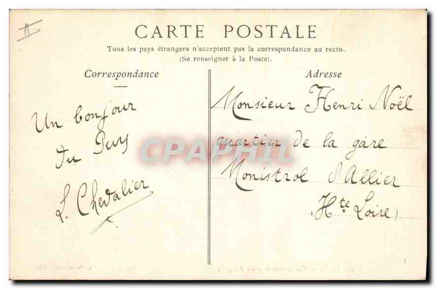 Le Puy — Vue Générale prise d'Espaly — C. P. A. P. H. I. L. — Reverso