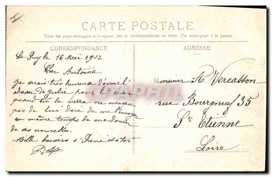 Le Puy-en-Velay (Haute-Loire) — Musée Crozatier — L'Hirondelle de Paris, n°474 — Verso