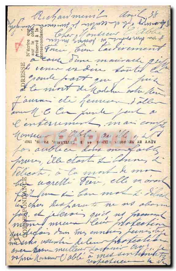 Le Puy — La Cathédrale, vue latérale — CPHAPHIL n°20 — Verso