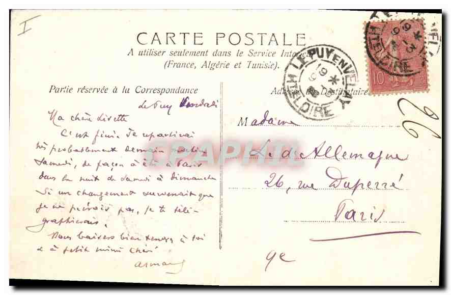 CPA Hte Loire Le Puy La Cathedrale  — Verso