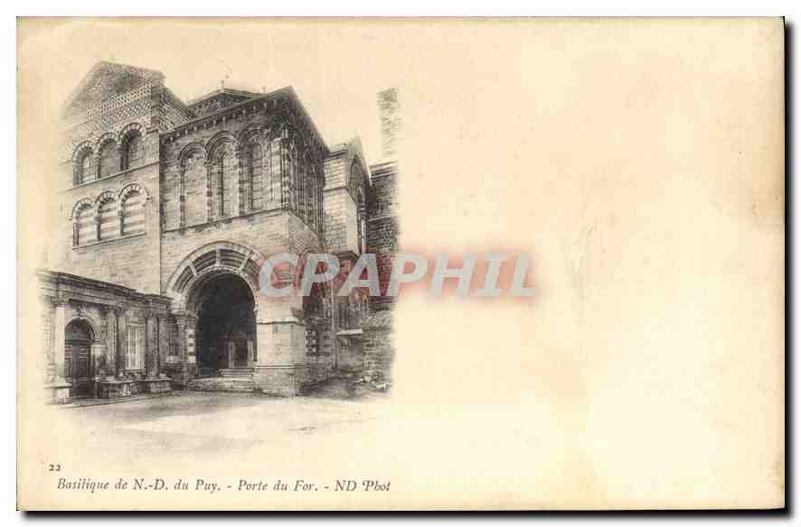 CPA Le Puy Basilique de N D du Pay Porte du For 