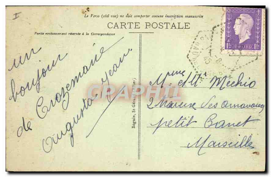 CPA La Haute Loite Pittoresque Le Puy Le Temple de Diane  — Rückseite