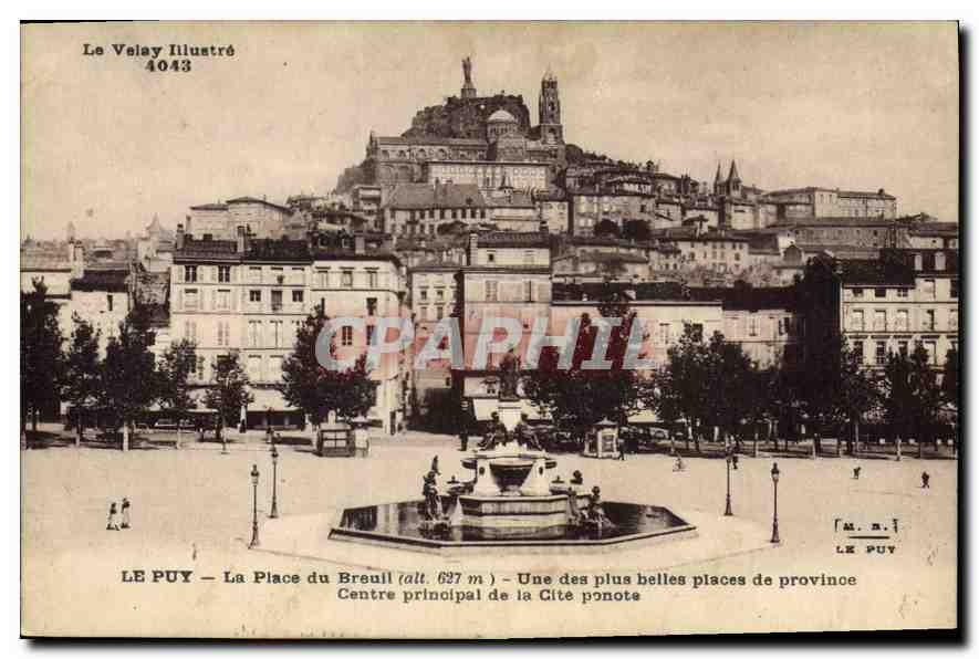 Le Puy — La Place du Breuil (alt. 627 m) — Centre principal de la Cité pontoise — Le Velay Illustré 4043