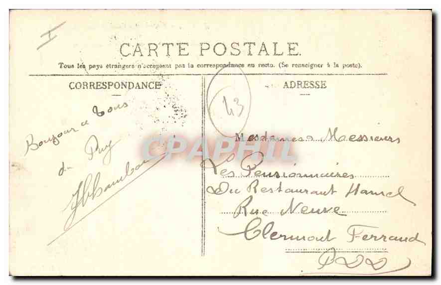 CPA Le Puy en Velay Hte Loire Eglise St Laurent  — Rückseite