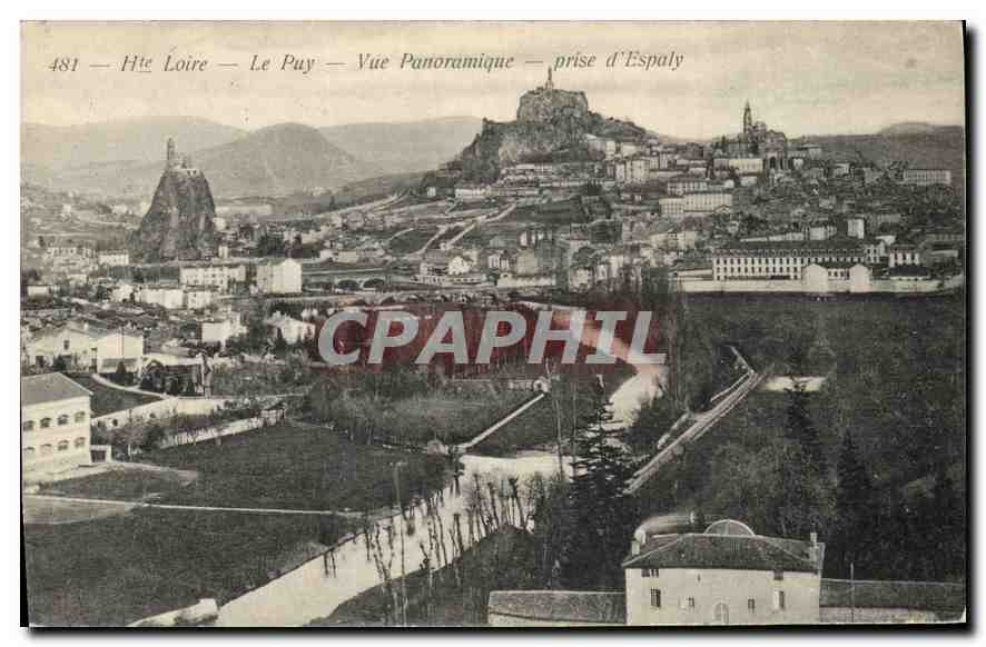 Le Puy — Vue Panoramique — prise d’Espaly — éditeur Hte Loire, n° 481