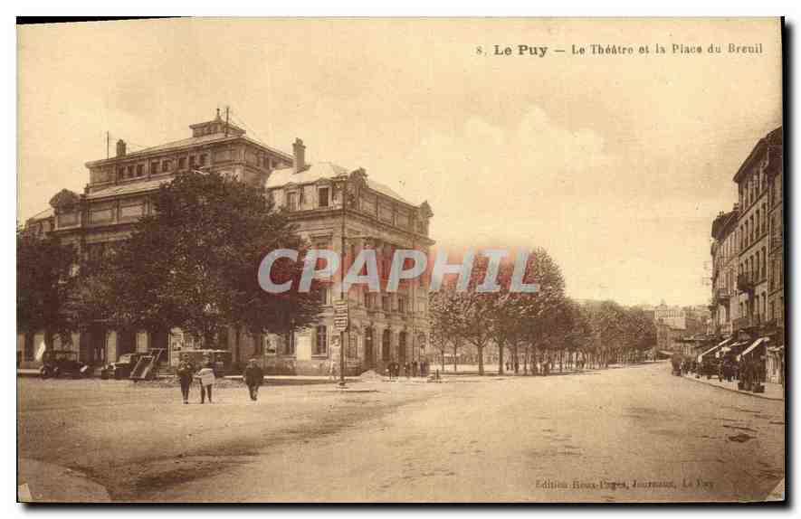 Le Puy — Le Théâtre et la Place du Breuil — Édition Rives-Papes, Le Puy