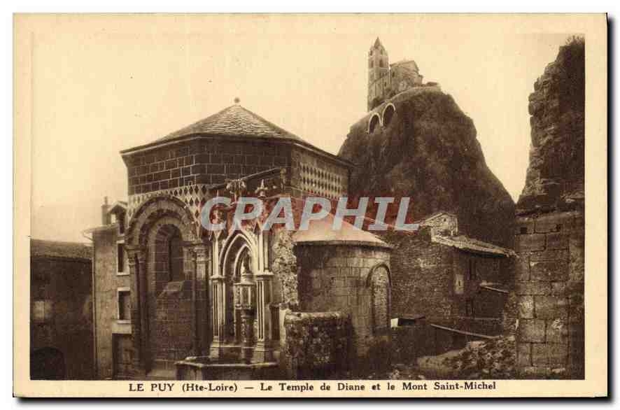 Le Puy (Hte-Loire) — Le Temple de Diane et le Mont Saint-Michel — Graphphil