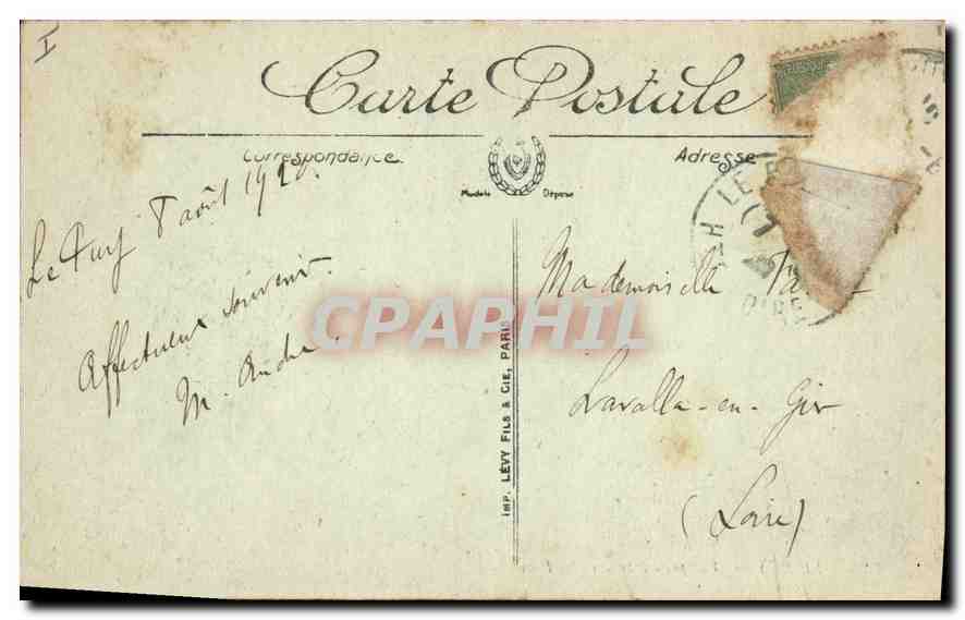 Le Puy — Vue prise à travers les Pins — LL — Verso