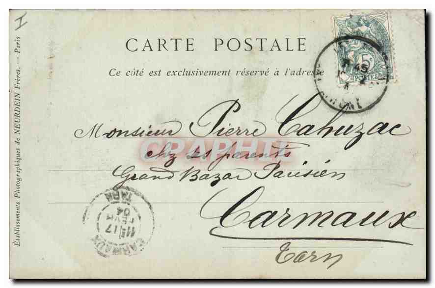 CPA Lyon Le Hall du Palais de la Bourse  — Verso