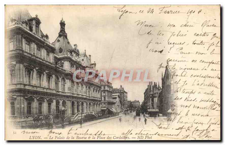 LYON — Le Palais de la Bourse & la Place des Cordeliers — ND Phot