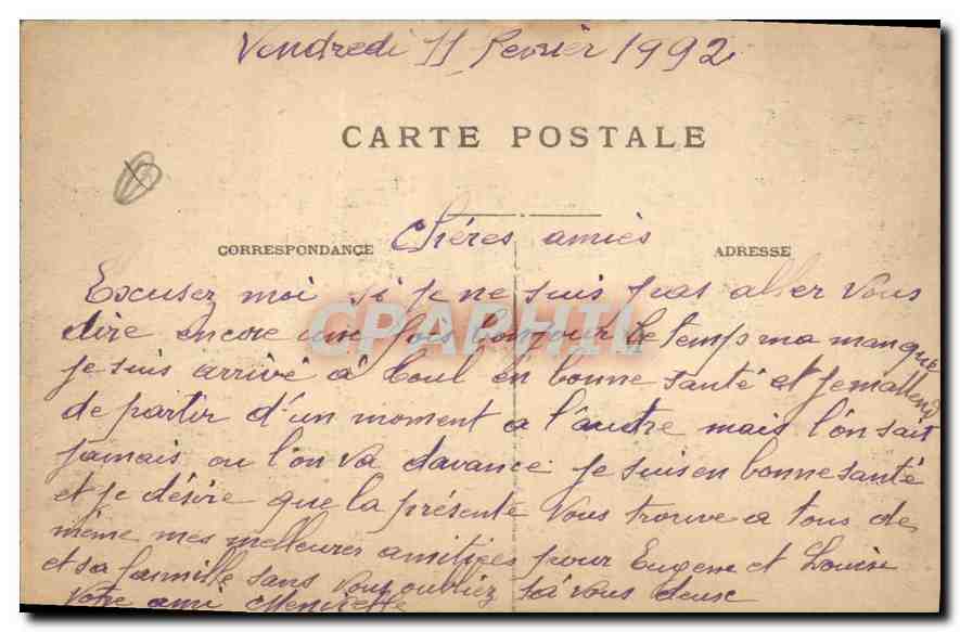 LYON — Palais de la Bourse — Caran d'Arville édit. Doph — Verso