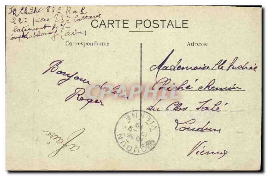 CPA Lyon Palais de la Bourse  — Verso