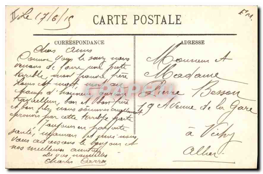 CPA Lyon Palais du Commerce La Bourse Tramways — Verso