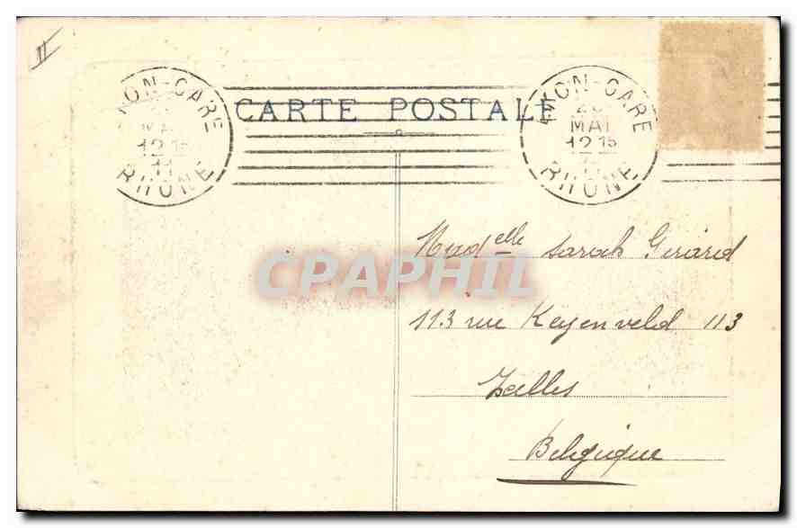 CPA Lyon Place Bellecour Statue de Louis XIV  — Verso