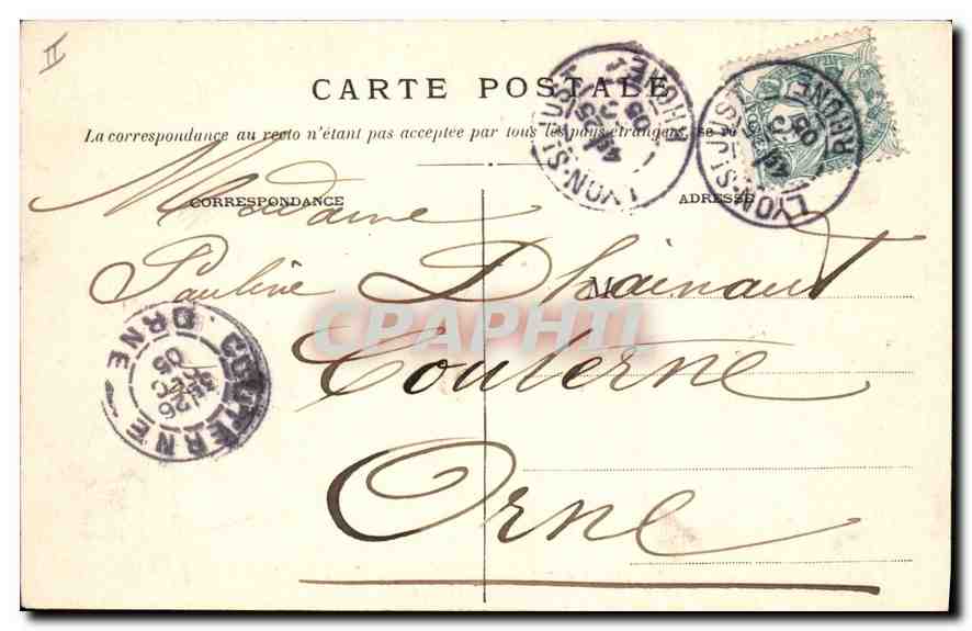 CPA Lyon Place Bellecour Le Bassin cote Est  — Verso