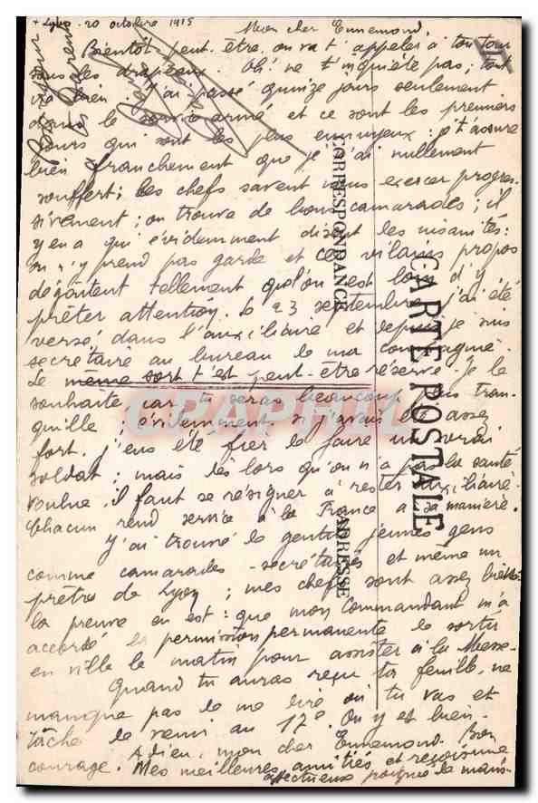 CPA Lyon Place Bellecour Statue de Louis XIV  — Verso