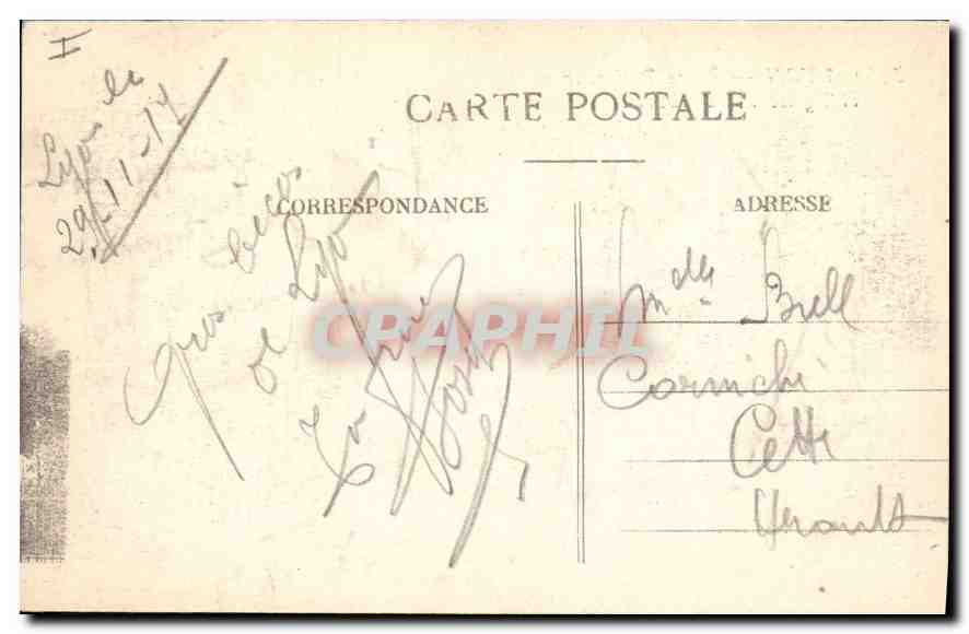 CPA Lyon Place Bellecour et Eglise de la Cbarite  — Verso