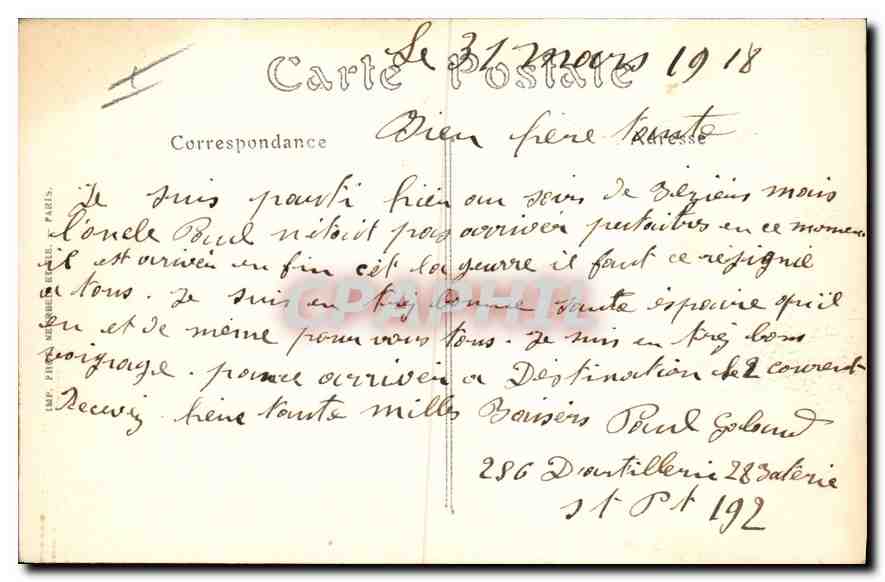 CPA Lyon La Gare de Perrache et l'Hotel Terminus  — Verso