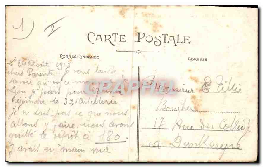 CPA Lyon Gare des Brotteaux Les Jardin et le Buffet Tramways — Verso