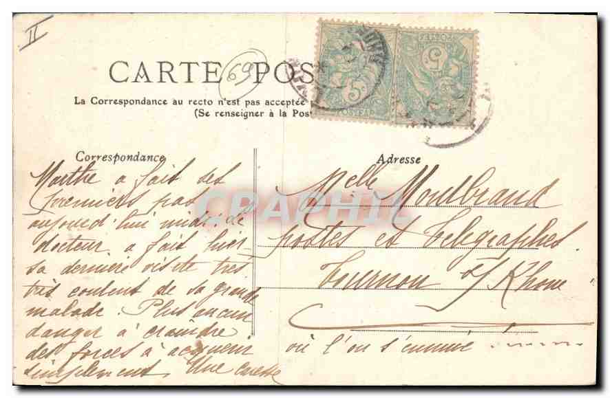 CPA Lyon Sortie de la Gare de Perrache Place Perrache Tramways — Verso