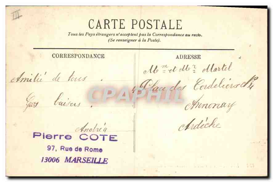 LYON — Gare des Bratteaux — LL. — n° 474 — Verso